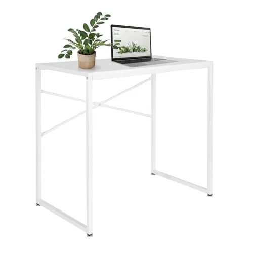 hjh OFFICE 830071 Schreibtisch weiß Easy UP H I - Kinderschreibtisch mit stabiler Metallkonstruktion, ideal für platzsparende Arbeitsbereiche und leicht zu reinigen, perfekt für das Home-Office oder als Beistelltisch.