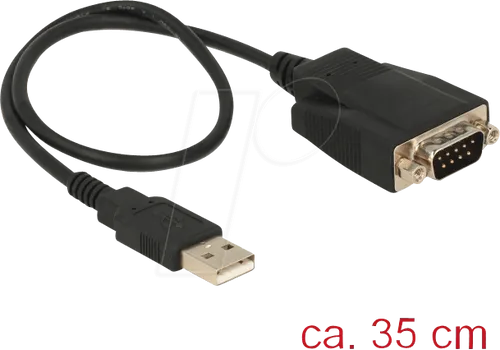 USB 2.0 Adapter - USB-A Stecker auf Seriell RS-232 - Adapter für serielle Geräte mit ESD Überspannungsschutz, ideal für Steuerungen und Messgeräte. Länge: 35cm, sorgt für stabile Verbindungen.