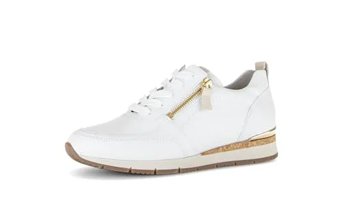 Gabor Damen Low-Top Sneaker - Sportliche Eleganz in Weiß/Panna (21), 37.5 EU / 4.5 UK - Stylische Low-Top Sneaker für Damen mit hochwertigem Lack-Obermaterial. Ideal für Freizeit und Alltag, mit flachem Absatz für optimalen Tragekomfort.