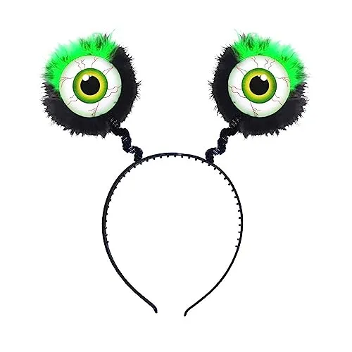 W WIDMANN MILANO Party Fashion 09685 - Haarreif mit Augen und Federn, Accessoire, Monster, Mottoparty, Karneval