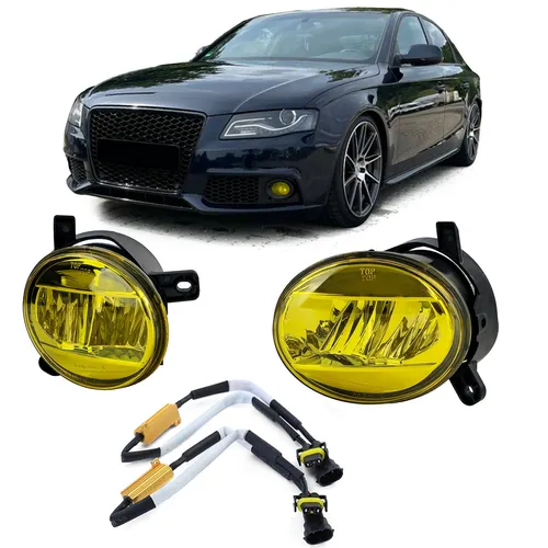 Klarglas LED Nebelscheinwerfer Set Gelb für Audi A4 A6 Q5 - Hochwertiges LED Nebelscheinwerfer Set für präzise Sichtverhältnisse. Passend für Audi A4, A6 und Q5. Ideal für sicheres Fahren bei schlechten Wetterbedingungen.