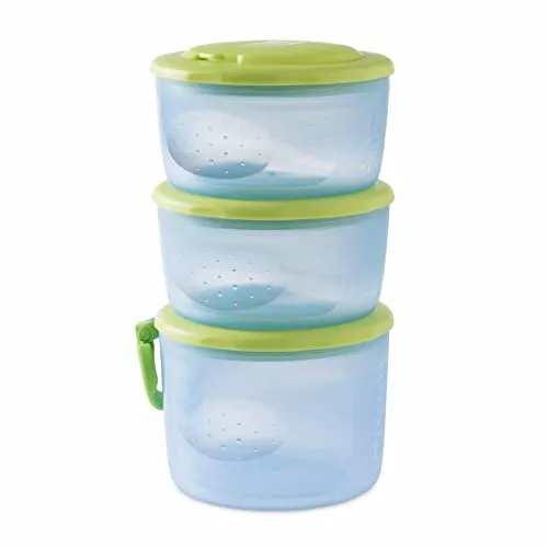 Chicco 00007658000000 Behälter für Babynahrung System 6m+, mit flexiblem zum Verbinden und Kombinieren der Behältnisse, mehrfarbig