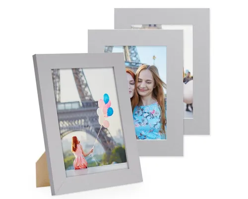 PHOTOLINI Bilderrahmen 3er Set breite Rahmen, extra Zubehör, (3er Set), im modernen Stil für Ihre stilvolle Wanddekoration