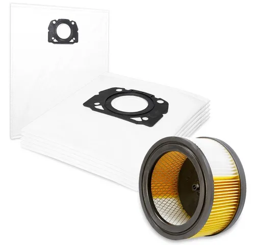 PRIMEBAG Staubsaugerbeutel für Kärcher WD 5.400, WD 5.600, WD 4.200 - 10 Beutel + 1 Filter - Staubsaugerbeutel für Kärcher Modelle, hohe Filtration für optimale Saugleistung und einfache Handhabung. Ideal für saubere Luft und effizientes Saugen.