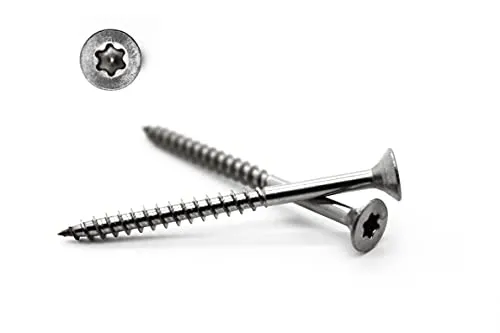 Stück Spanplattenschrauben 3,5x30 mm - A2 - Edelstahl - Torx - TX10 - Senkkopf - Teilgewinde - Holzschrauben - Schrauben (50, 3,5x30 mm) 50