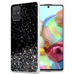 Cadorabo Hülle für Samsung Galaxy A71 5G Schutz Hülle in Schwarz Handyhülle TPU Etui Glitter Cover Case Glitzer