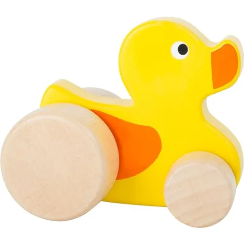small foot 11048 Schiebetier Ente aus 100% FSC®-zertifiziertem Holz, fördert die Fantasie und Kreativität, ab 12 Monate