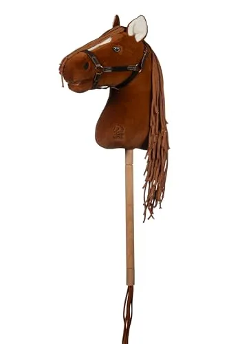 HKM Hobby Horse Premium Dunkelfuchs mit Halfter & Schweif - Steckenpferd für Kinder, hochwertig und strapazierfähig, ideal für sicheres Spielen und kreatives Hobby Horsing.