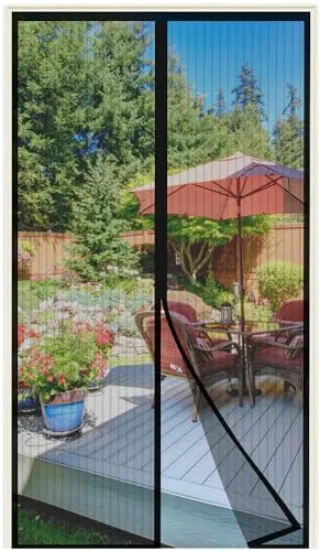 DUNSOO Fliegengitter Balkontür, Fliegengitter tür 90x210cm, Fliegengitter Balkontür Ohne Bohren Insektenschutz Balkontür Magnet Fliegengitter tür Kinderleichte Klebemontage Schwarz