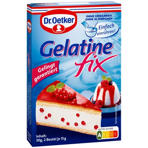 Dr. Oetker Gelatine Fix einfache und schnelle Zubereitung 30g Packung