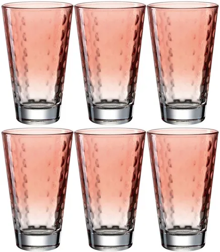 Leonardo OPTIC Trinkgläser 6er Set - Trinkgläser Set in bunten Farben, spülmaschinenfest und besonders stoßfest – ideal für den täglichen Gebrauch und stilvolles Servieren von Getränken.