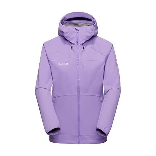 Mammut Ultimate Comfort SO Hooded Jacket Women - Jacken für Damen, maximale Bewegungsfreiheit durch 4-Wege-Stretch und umweltfreundliches Material mit PFC-freier DWR-Beschichtung.