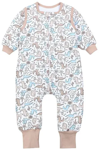 TupTam Babyschlafsack mit Beinen und Ärmeln 2.5 TOG - Bequemer Schlafsack für Babys in Dino-Design, Größe 68-74, aus 100% Baumwolle für angenehmen Schlafkomfort.