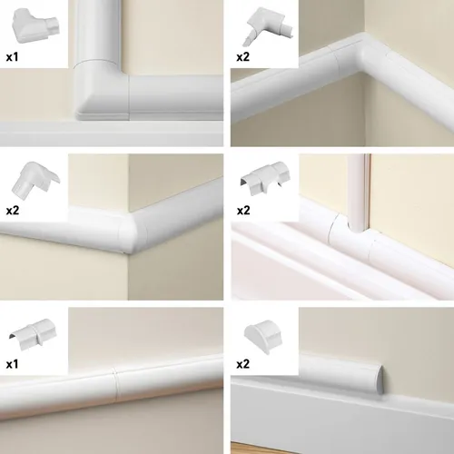 D-Line Design Kabelkanal D-Line Design Kabelkanal Zubehör-Set 30x15mm weiß