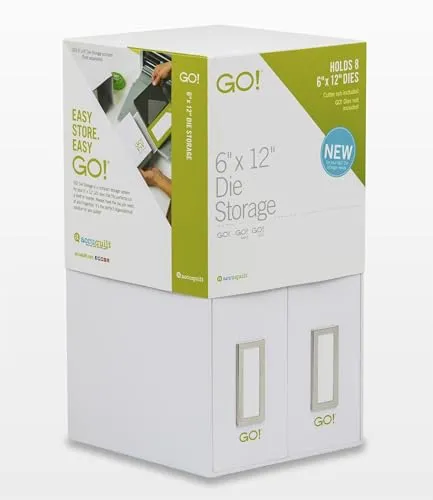 Accuquilt GO. 15,2 x 30,5 cm Aufbewahrungssystem - Praktische Aufbewahrungsbox für Stanzformen. Ideal für die sichere und platzsparende Lagerung Ihrer Mess- und Markierwerkzeuge im kreativen Bereich.