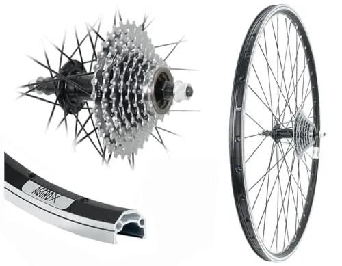 AGGRO-X 28 Zoll Alu Hinterrad mit 27 Gängen - Laufrad mit Hohlkammer V-Profil und 9-fach Zahnkranz, ideal für sportliche Radfahrer, bietet optimale Leistung und Stabilität.