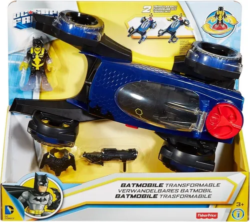 Mattel Actionfigur Batman mit verwandelbarem Batmobil - Actionfiguren - Das Batmobil verwandelt sich in einen Jet für fantasievolle Abenteuer und rasante Fluchtmanöver. Ideal für kleine Superhelden und als Geschenk!