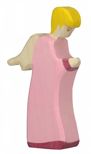 Holztiger Engel 3, stehend - Zeitloses Design, fördert Phantasie und Kreativität beim Spielen, handbemalt mit umweltfreundlichen Acrylfarben