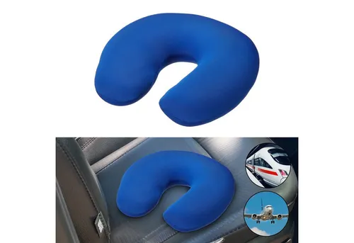 CEPEWA Nackenkissen Nackenkissen PES Elastan Mikroperlfüllung 28x25x10cm blau Kissen