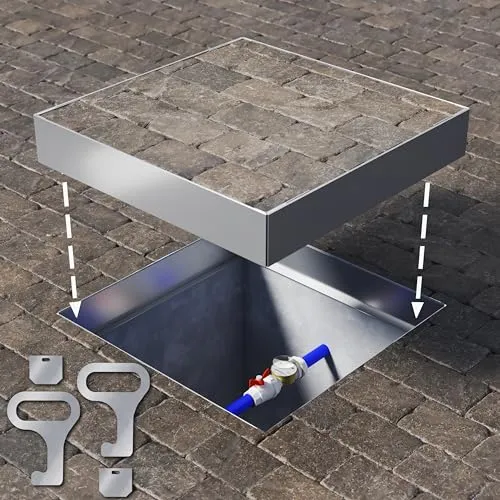 Produktbild Schachtabdeckung Edelstahl 500x500 Höhe 50 mm Revisionsschacht Gullideckel Auspflasterbar EN - 124