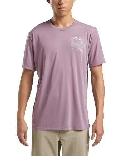 Jack Wolfskin VONNAN GRAPHIC T-Shirt, Gr. S (48) - T-Shirt für Outdoor-Aktivitäten, aus weichem TEXADRI SINGLE JERSEY mit geruchshemmender MICROBAN-Technologie für anhaltende Frische.