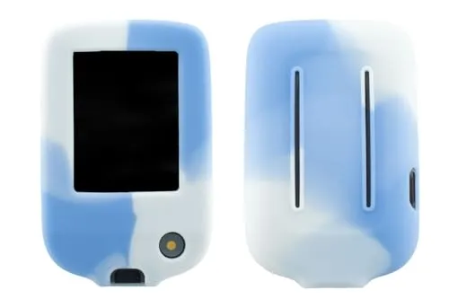 caseroxx Silikon-Hülle kompatibel mit Freestyle Libre 1/2 / 3 / Insulinx / 14 Day aus Silikon, Tasche mit und ohne Gürtelclip in Blau Mix