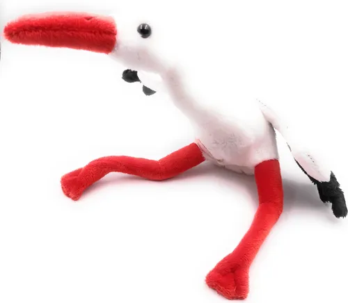 Onwomania Plüschtier Kuscheltier Stoff Tier Storch Vogel groß 31 cm