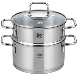 EMGA 520.026 Edelstahl Dampfpfanne - 18cm Durchmesser, hochwertiger 18/10 Edelstahl für optimale Wärmeleitung und Langlebigkeit