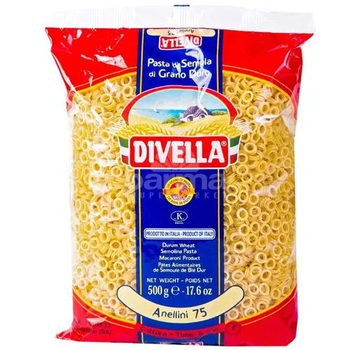 10x Pasta Divella 100% Italienisch N° 75 Anellini 500 g