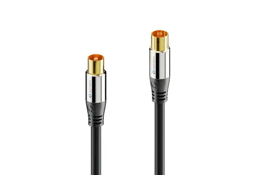 sonero sonero® Premium TV Antennenkabel / Koaxialkabel, 1,00m, schwarz SAT-Kabel