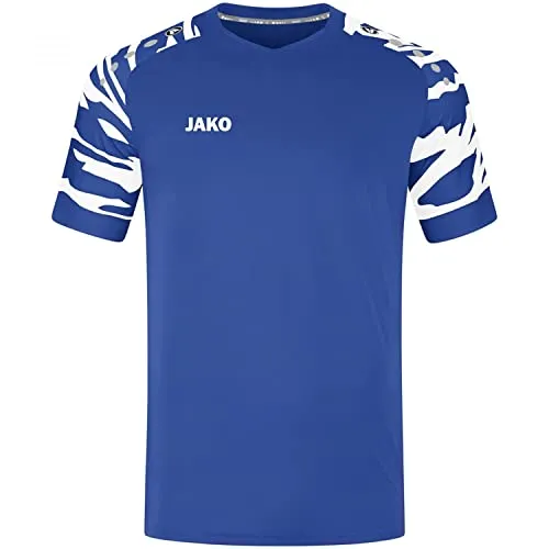 JAKO Herren Trikot Wild (Kurzarm) - Sportroyal/Weiß, XL - Trikots mit körperbetonter Passform und KeepDry-Funktion, ideal für aktive Sportler. Hergestellt aus 90% recyceltem Polyester für umweltbewusste Entscheidungen.
