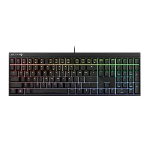 CHERRY MX 2.0S Mechanische Gaming-Tastatur - Klassische kabelgebundene Tastatur mit CHERRY MX RED Switches für leichtgängiges Tippgefühl, lebendiger RGB-Beleuchtung und nützlichen Gaming-Funktionen - ideal für Gamer und Vielschreiber.