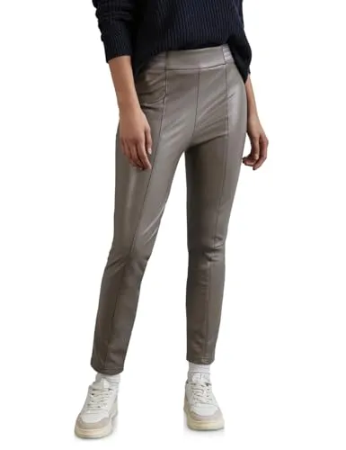 Street One Damen Beschichtete Hose - Modische Skinny Fit Hose für Damen mit hohem Bund, stylischen Skinny Legs und praktischem Stretchbund für optimalen Tragekomfort.