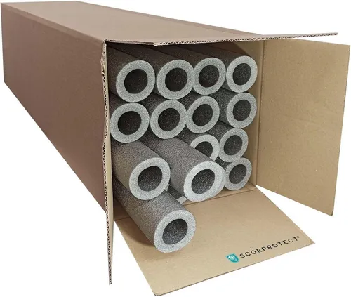 Scorprotect® Steinwolle Rohrisolierung 1 Meter, grau, angeschlitzte Stangen - Hochwertige PE Rohrisolierung für Heizungs- und Sanitäranlagen. Minimiert Energieverluste und bietet zuverlässigen Schutz gegen Tauwasserbildung. Ideal für effiziente Wärme- und Kälteleitungen.