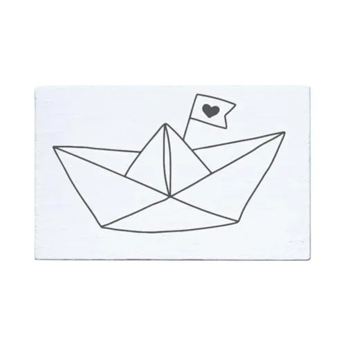 May and Berry Holzstempel - Boot, 35x55mm, Weiß