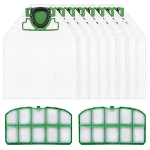FERRGIA Staubbeutel Filter Zubehör Set für Vorwerk Kobold VK200 FP200,8 Mikrofaser Filtertüten+2 HEPA-Filter,Hochleistungsfilter für Allergiker,Schnellaustausch,Ideal für Haustierhaare und Feinstaub