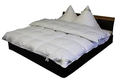 Betten Hofmann 8 cm Hochsteg Daunenbett - Winterbett 200x220cm, 100% Daunen, superwarm mit 1890g Füllung, ideal für kalte Nächte und ein erholsames Schlafklima.