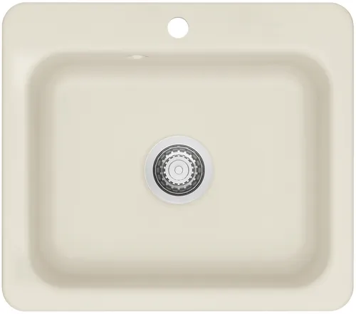 KeraDomo Spüle JUNA 57 in JASMIN mit Handbetätigung / Systemceram / Keramikspüle