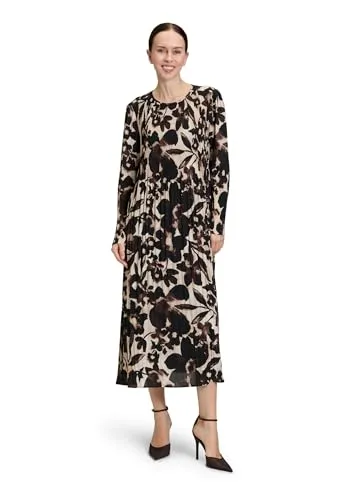 Damen Plisseekleid BETTY BARCLAY - Modisches langärmeliges Plisseekleid in Braun, ideal für Freizeit und Reisen. Der fließende Fall und das ansprechende Allover-Muster bieten ein luftiges Tragegefühl und Stil für jeden Anlass.