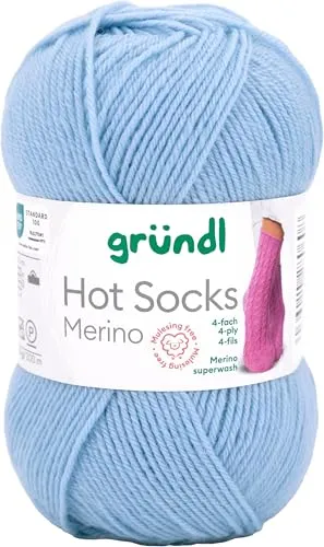 Gründl Sockenwolle Hot Socks Merino - Gewicht 50g, Lauflänge 200m, Nadelstärke 2,5-3, waschbar, ideal für Pullover, Socken Farbe 04