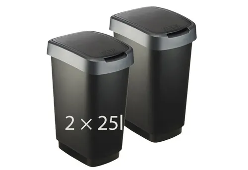 ROTHO TWIST 2er-Set Abfalleimer 25l - Effiziente Mülltrennung - Der ROTHO