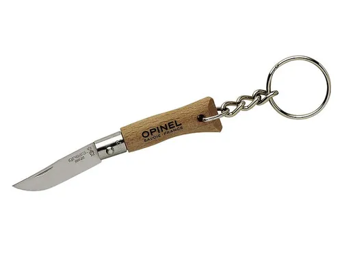 Opinel Mini Messer, Größe 2, rostfrei, Schlüsselanhänger Klappmesser