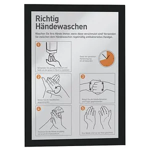 DURABLE DURAFRAME MAGNETIC A4 schwarz - 5 magnetische Dokumentenrahmen für einfache und stilvolle Präsentation auf Metalloberflächen
