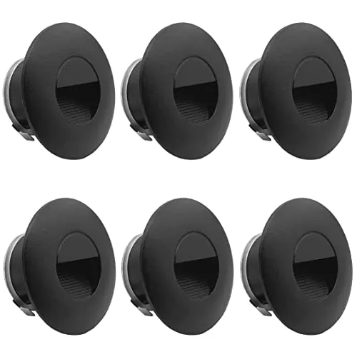 LIGHTWORLD24 LED Treppen-leuchte Wand-einbauleuchte Einbaustrahler Stufen-beleuchtung außen innen Wandleuchte Licht IP65 230V 2 Watt 180LM Schwarz 6 Stück