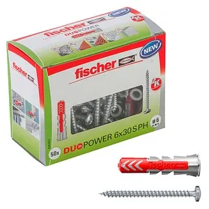 Fischer DuoPower Schrauben-Dübel-Set 100-teilig, 6x30mm von Fischer