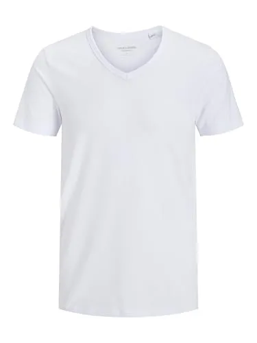 JACK & JONES Herren T-Shirt Basic V - Neck Tee S/S NOOS, Gr. X-Large, Weiß (Opt White)
