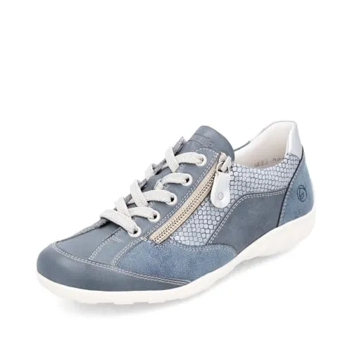 Remonte Damen Low-Top Sneaker R3410 – Sportliche Halbschuhe in Blau Kombi