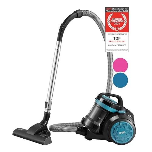 TZS FIRST AUSTRIA Beutelloser Bodenstaubsauger 800W - Bodenstaubsauger mit 800W Motor und HEPA Filter - ideal für Allergiker, mühelose Reinigung auf Hart- und Teppichböden dank 2L Staubbehälter und 4,8m Kabellänge.