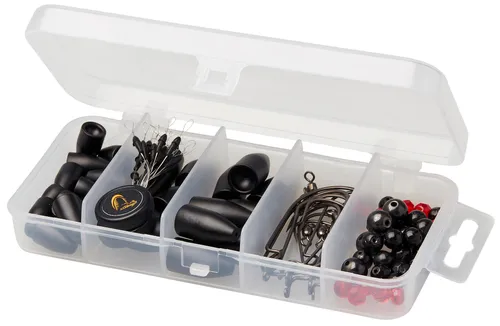 Savage Gear T & C Rigging Kit 100 St. - Angelset Zubehörset für Süßwasserangeln, 100-teiliges Spar-Set aus Edelstahl und Blei, ideal für Zander und Barsch.