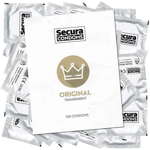 Secura Kondome 100 Stück - Original Transparent - 100 transparente Kondome aus hochwertigem Latex, geschmiert und neutral im Geschmack. Ideal für unbeschwerte Momente, mit geprüfter Qualität und sicherem Schutz.